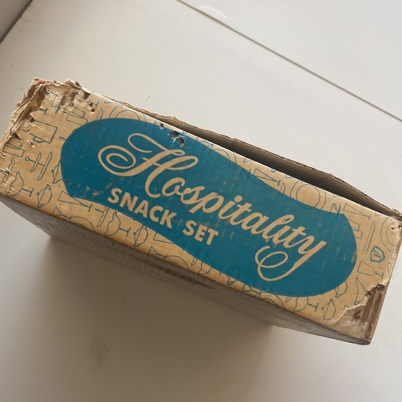 Federal glass co snack plate and mugs set. Clear glass - Picture 11 of 13